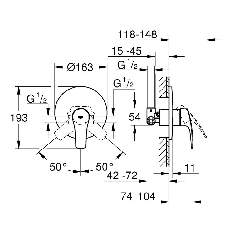 Змішувач для душа GROHE EUROSMART 33556003 - 2