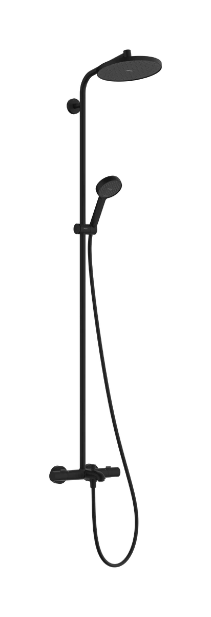 ACTIVERA S 240 1jet EcoSmart Showerpipe душова система з термостатом для ванни, чорний матовий