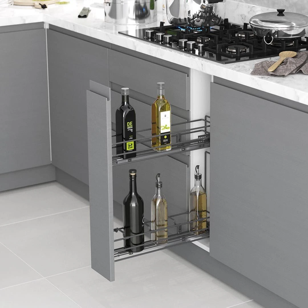 Кошик бічного кріплення 11см + Tандем Blum ч/в, 150 мм, правий, антрацит, дно ДСП, S-2476 R