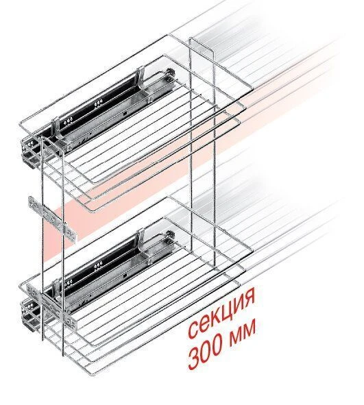 Кошик бічного кріплення 26см + Тандем Blum  п/в, 300 мм,права, хром, S-2222 R хром Blum п/в