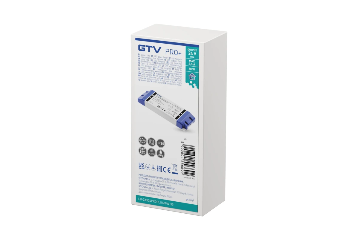 Блок живлення LED PRO+ 24V, 60W, input 220-240VAC, IP20, розм.185x65x22 mm - 2