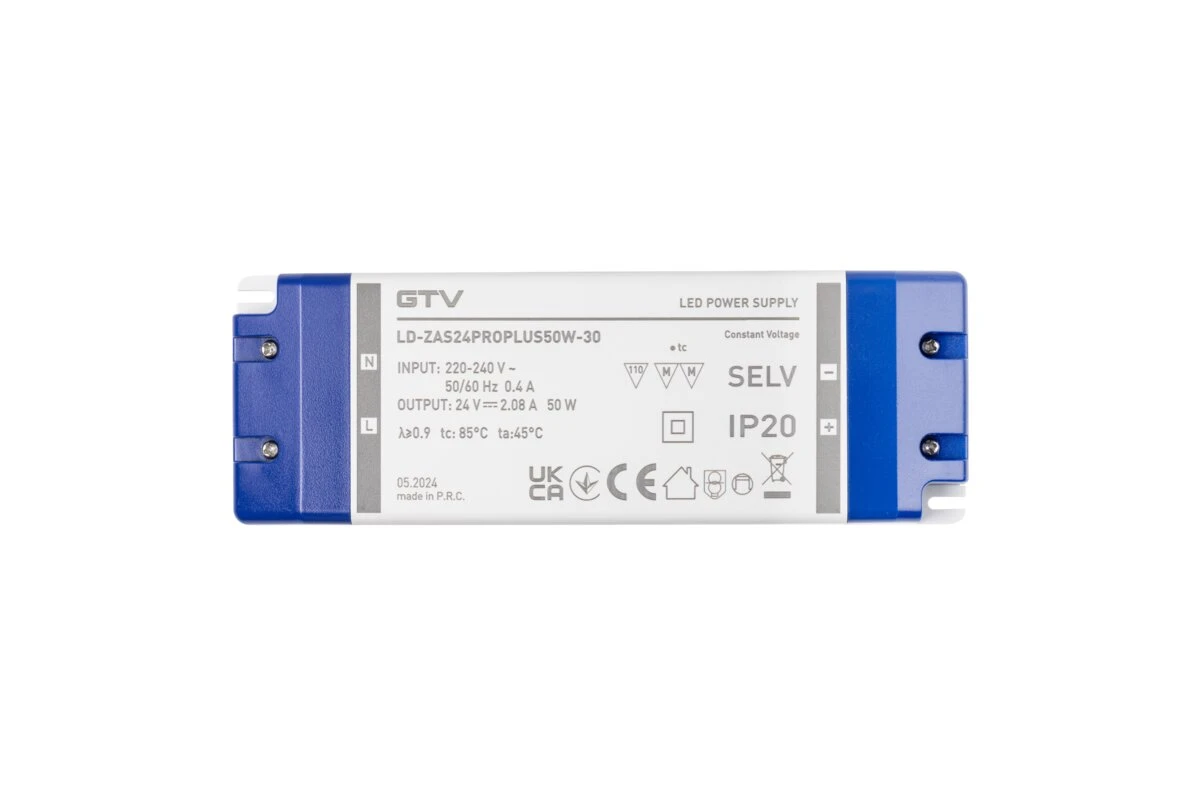 Блок живлення LED PRO+ 24V, 50W, input 220-240VAC, IP20, розм.185x65x22 mm - 2