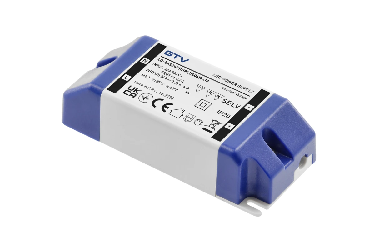 Блок живлення LED PRO+ 24V, 6W, input 220-240VAC, IP20, розм.90x40x24 mm