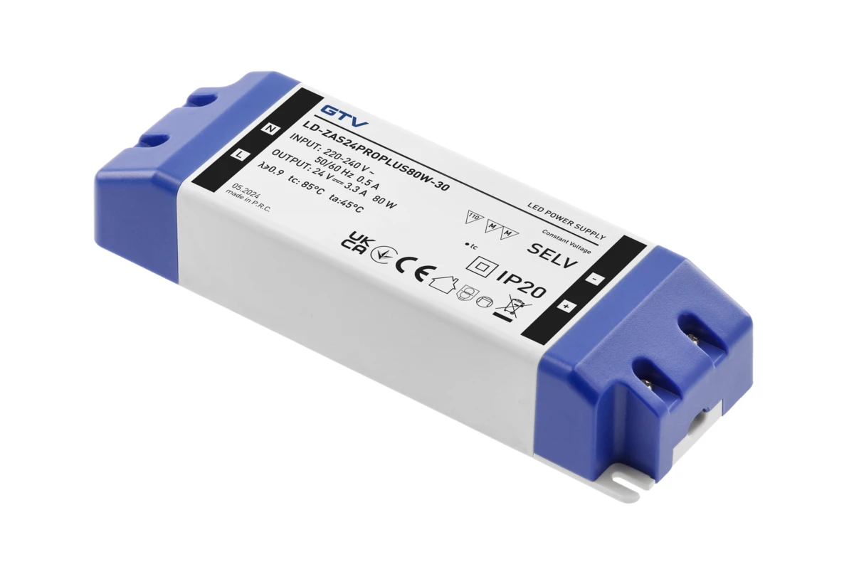 Блок живлення LED PRO+ 24V, 80W, input 220-240VAC, IP20, розм.170x57x32 mm