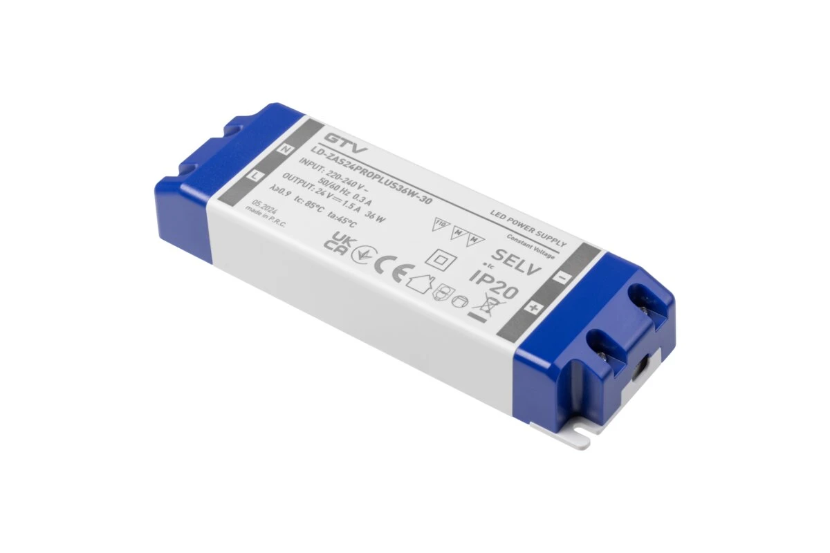 Блок живлення LED PRO+ 24V, 36W, input 220-240VAC, IP20, розм.147x48x24 mm