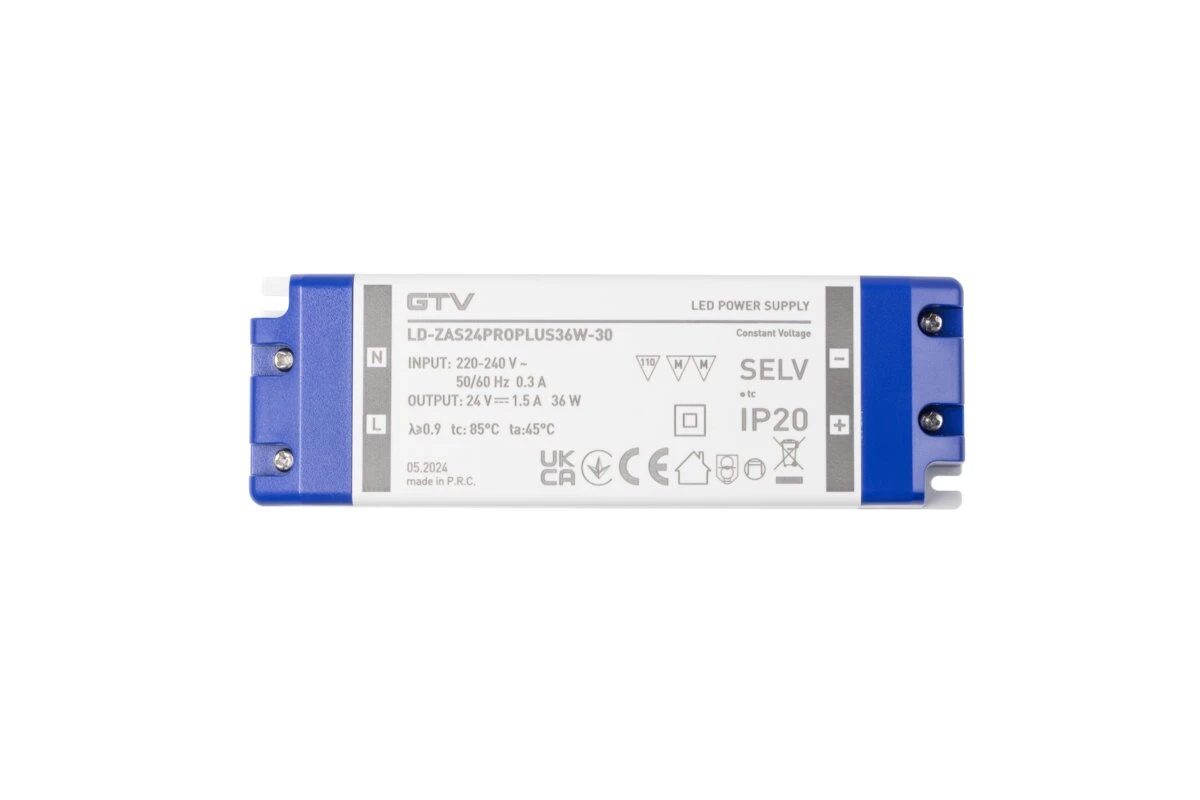 Блок живлення LED PRO+ 24V, 36W, input 220-240VAC, IP20, розм.147x48x24 mm - 2