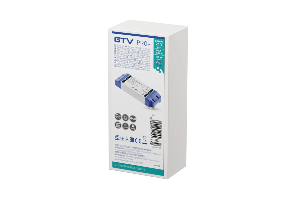 Блок живлення LED PRO+ 24V, 100W, input 220-240VAC, IP20, розм.180x66x32 mm - 2
