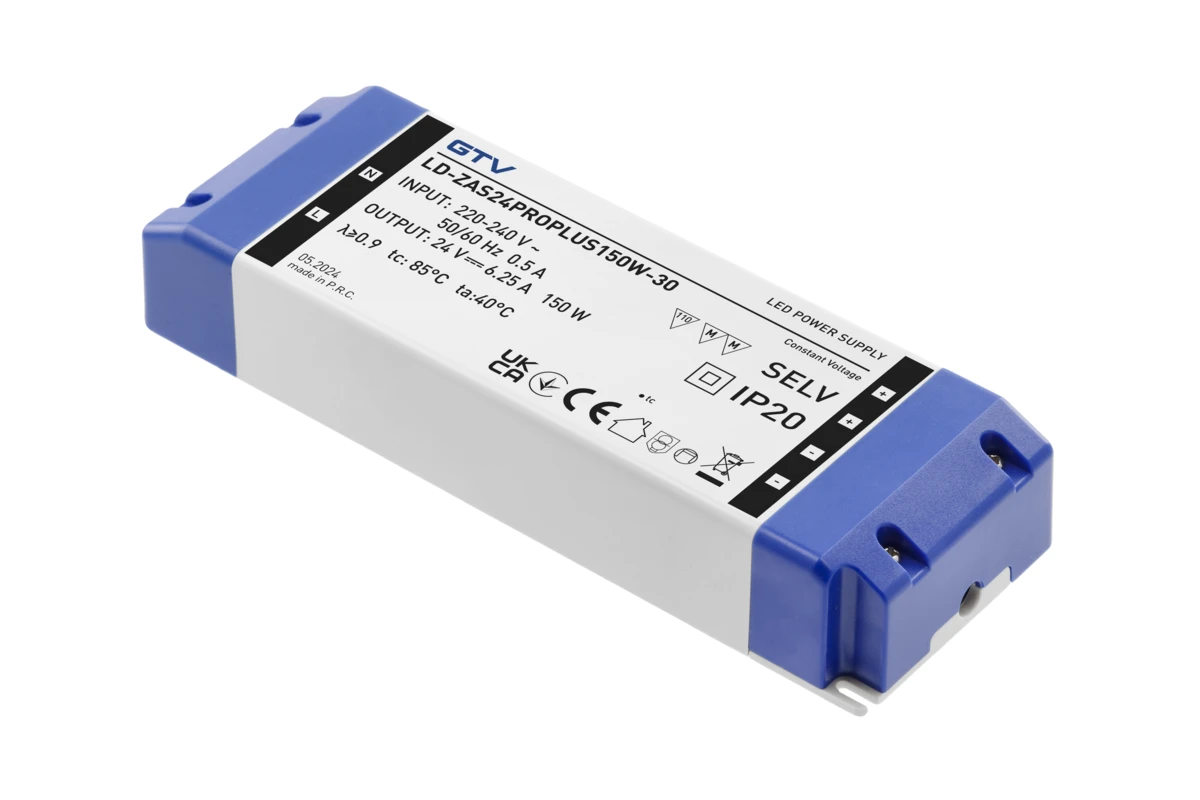 Блок живлення LED PRO+ 24V, 150W, input 220-240VAC, IP20, розм.205x71x35 mm