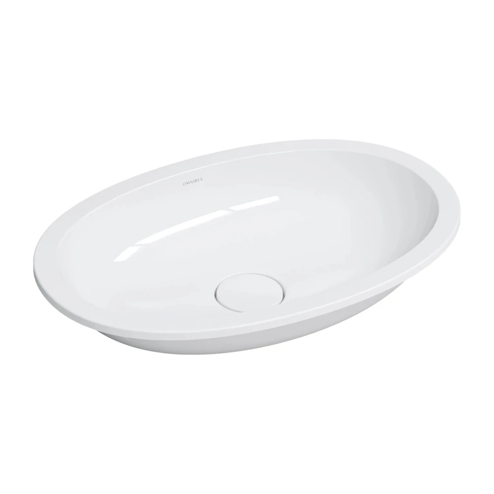 умивальник Omnires Shell M+ 54x34 gloss white (SHELL540UPBP) - 2