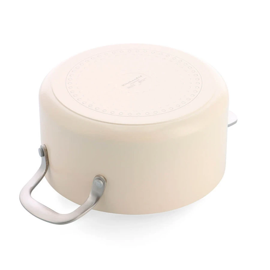 Каструля з кришкою KitchenAid АС, 20 см, 3,11 л, з керам покриттям, кремовий (CC010376-001) - 2