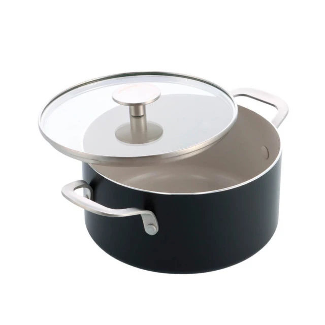 Каструля з кришкою KitchenAid АС, 20 см, 3,11 л, з керам покриттям, матовий чорний (CC010147-001)
