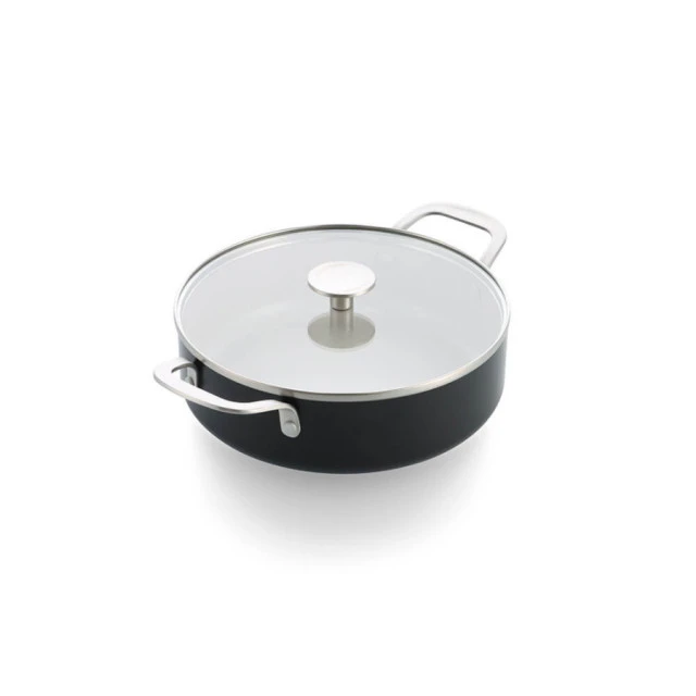 Сотейник з кришкою KitchenAid АС, 28 см, 4,28 л, з керам покриттям, матовий чорний (CC010431-001) - 2