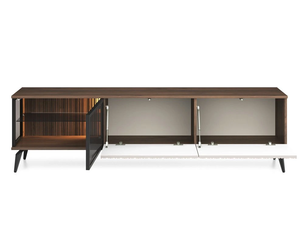 Тумба під ТВ з підсвіткою Вічі / Vici RTV180 3-дверна Горіх/кашемір Perfect Home Польща (PFH-091295) - 2