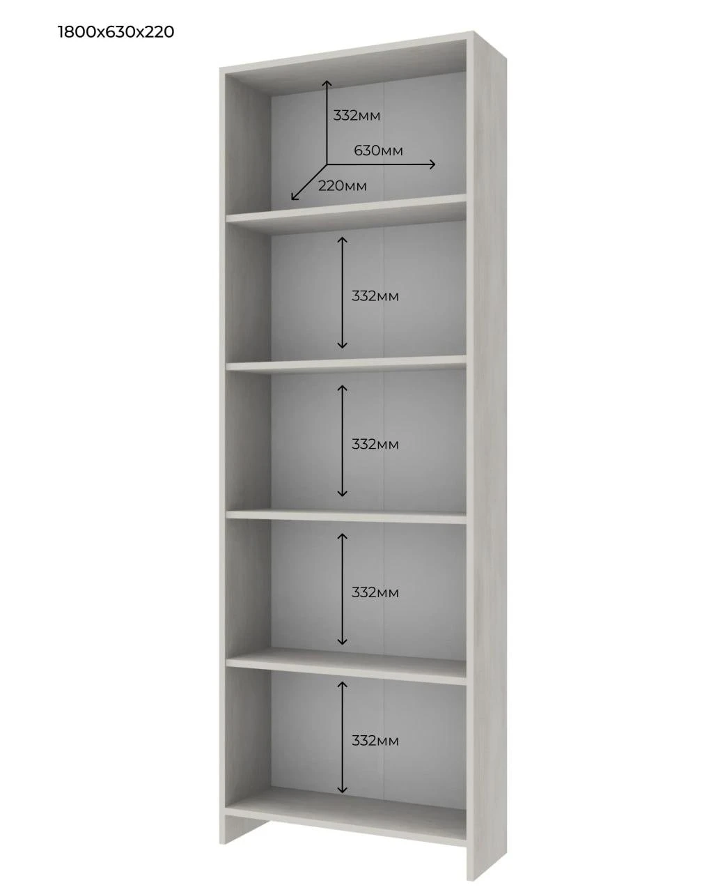 Етажерка Велика Doros Біле дерево 61х22х180 (DRS-011557) - 2