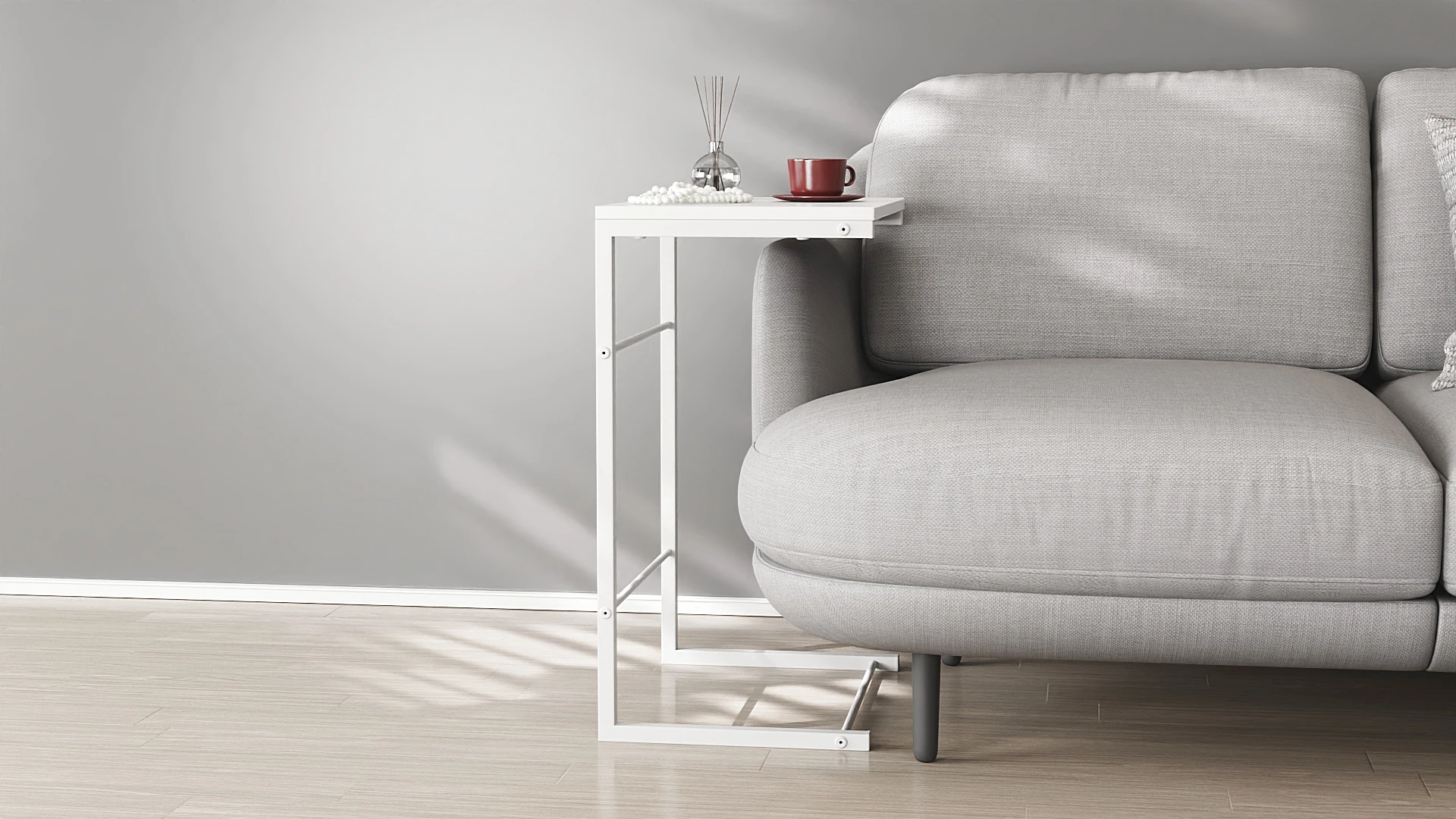 Столик приставний Террі Ferrum-decor 650x440x330 Білий метал ДСП Біле 16 мм (FRD-104655) - 2