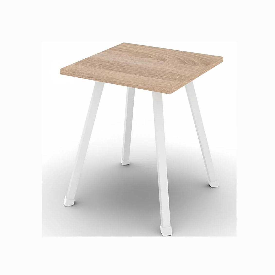 Кухонний табурет Ferrum-decor 430x320x320 Білий метал ДСП Дуб Сонома 16 мм (FRD-104643)
