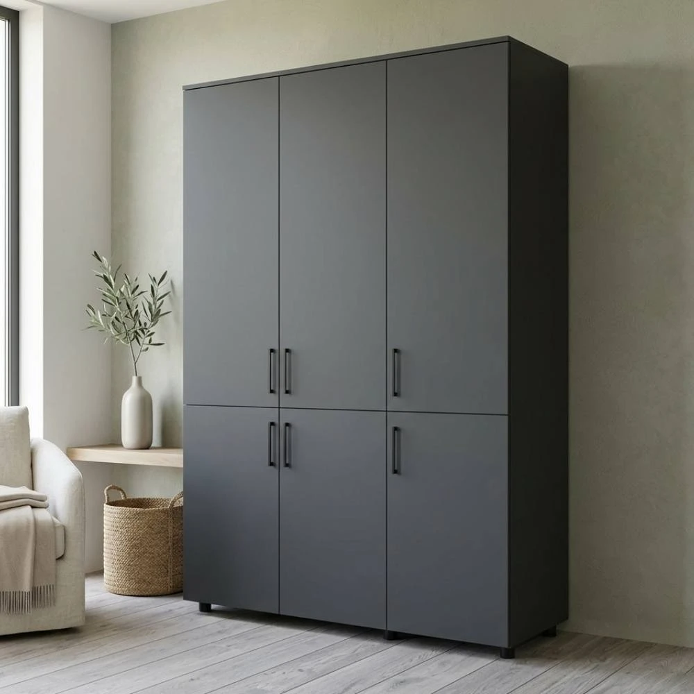 Шафа для одягу Doros Торн Антрацит 3 ДСП (штанга) 135х51.6х200 (DRS-012083)
