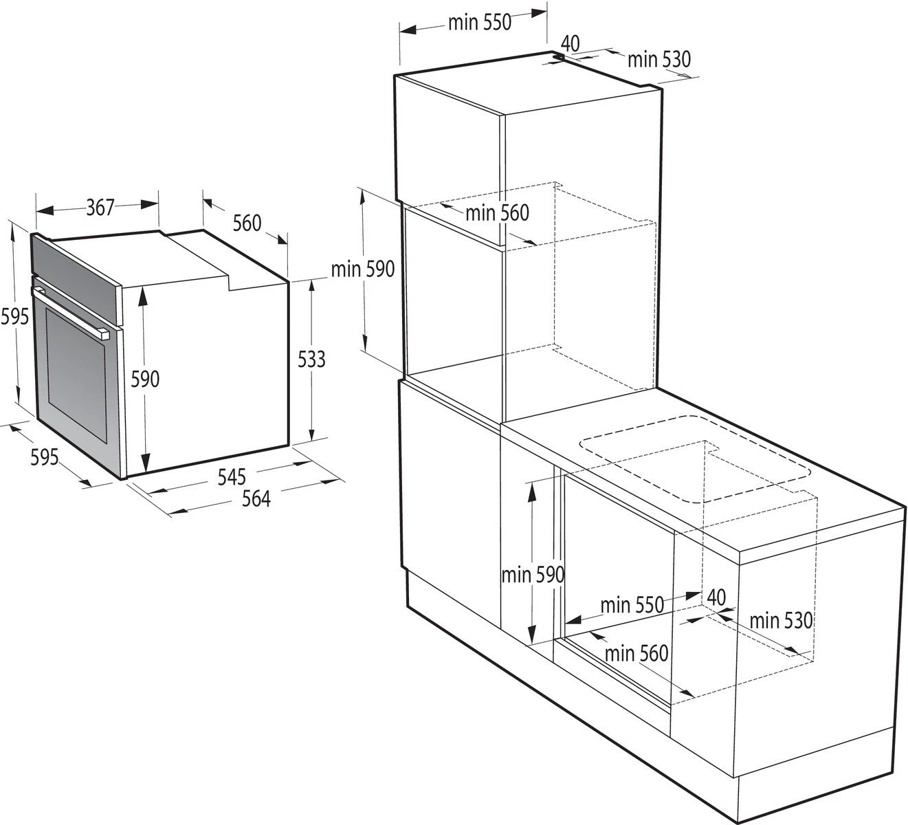 Комплект Gorenje (духовка електрична BO6735E02BK + поверхня газова G641EB), 740147, чорн - 2