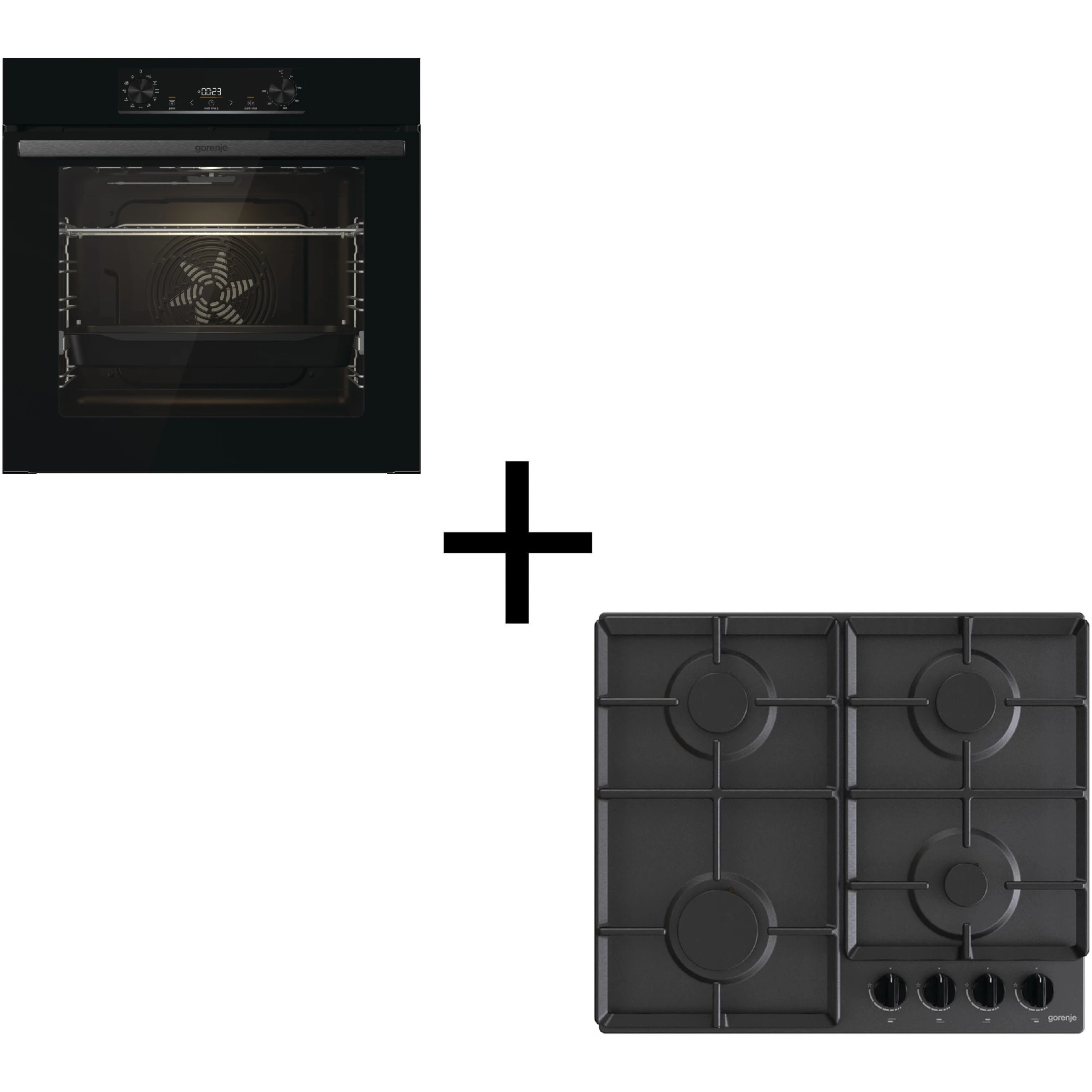 Комплект Gorenje (духовка електрична BO6735E02BK + поверхня газова G641EB), 740147, чорн