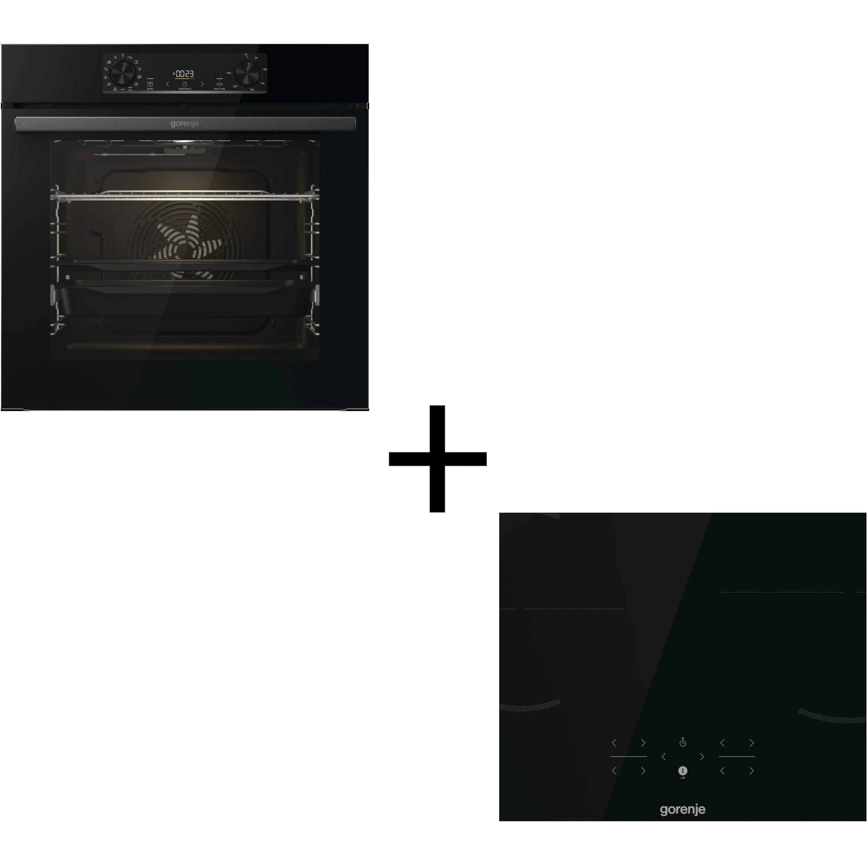 Комплект Gorenje (духовка електрична BOS6737E06BG + поверхня індукційна GI6401BSC), 743032, чорн