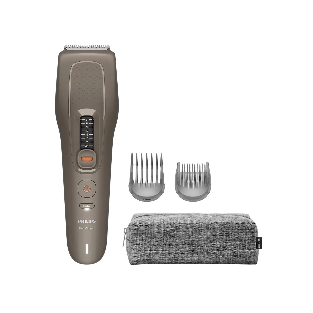 Машинка для стриження  Philips Series 5000, акум., роторний мотор, насадок-2, кейс, сталь, коричневи