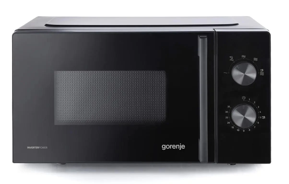 Мікрохвильова піч Gorenje, 20л, мех. керув., 700Вт, гриль, інвертор, чорний