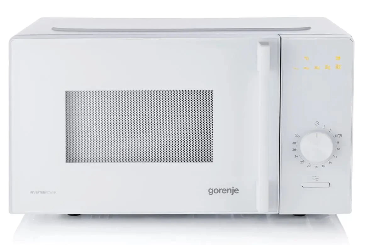 Мікрохвильова піч Gorenje, 20л, мех. керув., 700Вт, гриль, інвертор, білий