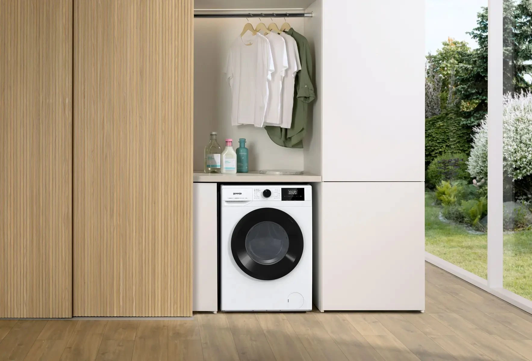 Пральна машина Gorenje фронтальна, 6кг, 1000, A++, 42см, чорний люк, дисплей, пар, інвертор, білий - 2