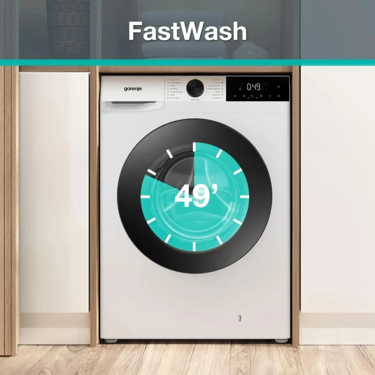 Пральна машина Gorenje фронтальна, 7кг, 1200, A+, 43.5см, дисплей, пар, інвертор, білий - 2