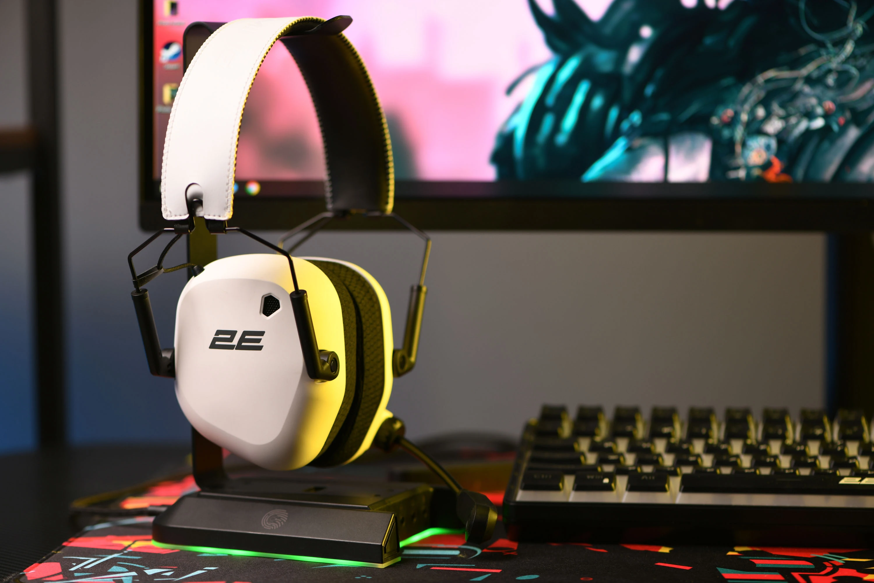 Гарнітура ігрова 2E GAMING HG365, BT/WL, білий - 2