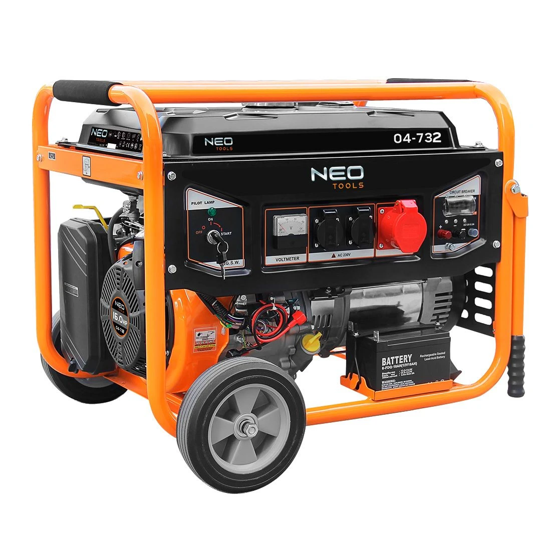 Генератор бензиновий Neo Tools 230/400В, 1/3 фази 7.0/7.5кВт, електростартер, IP23M, 90кг