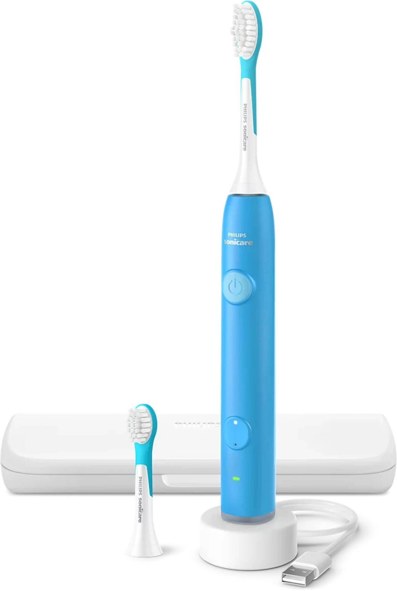 Щітка зубна електр. Philips, Sonicare For Kids Smart, насадок-2, дорожній футляр, 2 наклейси, синій