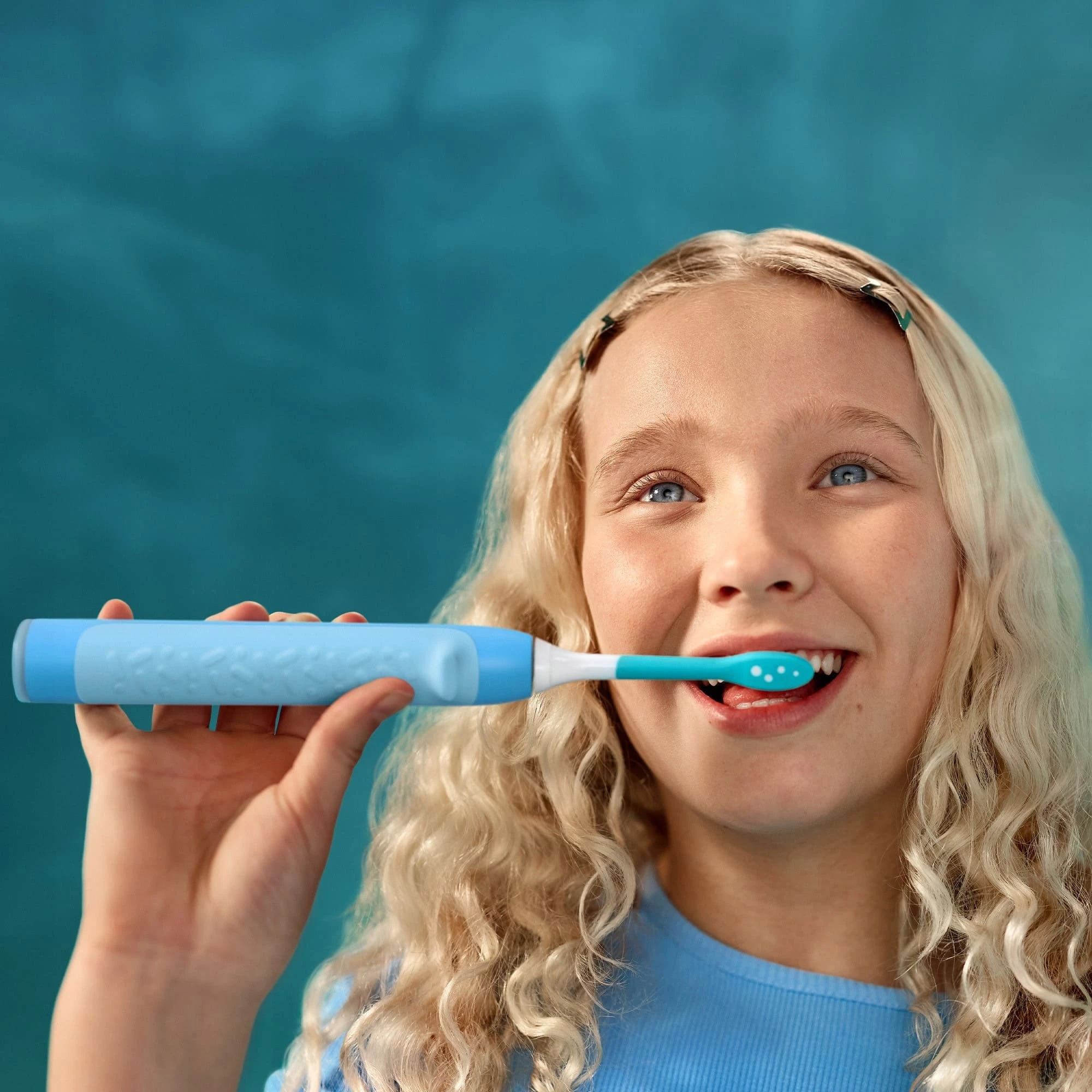 Щітка зубна електр. Philips, Sonicare For Kids Smart, насадок-2, дорожній футляр, 2 наклейси, синій - 2