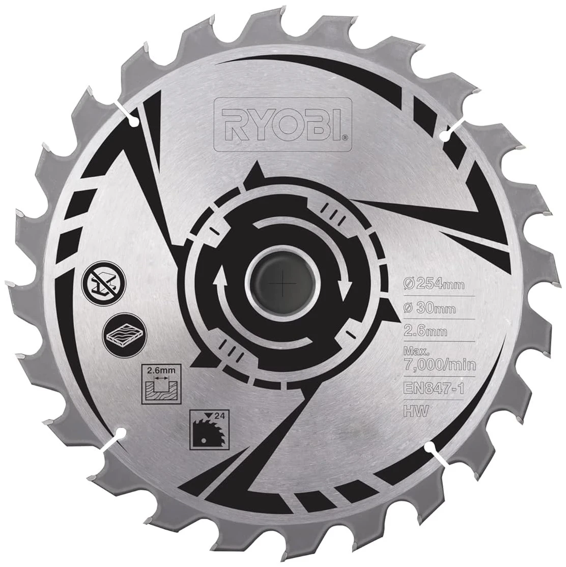 Диск пиляльний Ryobi SB254T24A1 254х30-24T