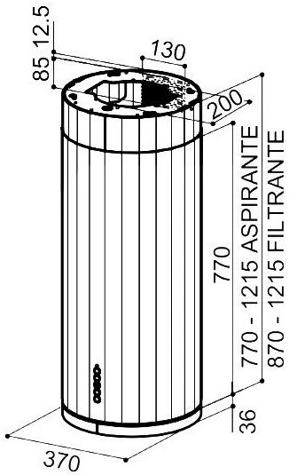 Витяжка Faber острівна, 37см, 1169м.куб/год, Corinthia Isola Ev8+ Wh Matt/Ts A37, білий матовий - 2