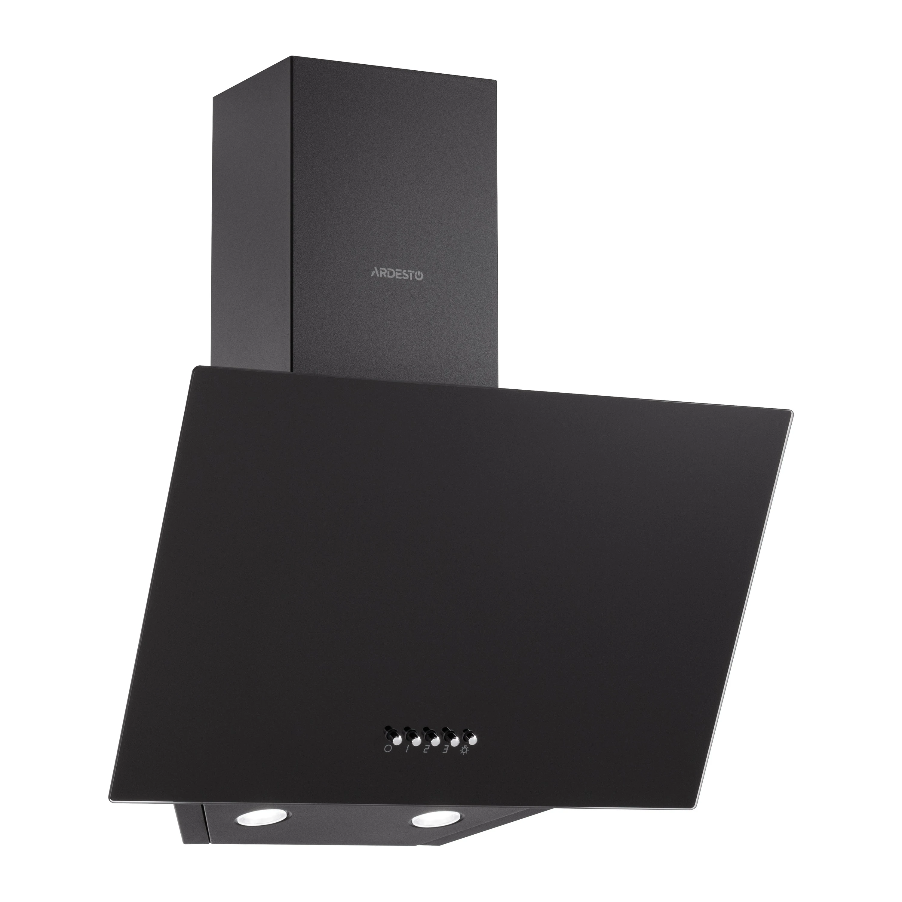 Витяжка ARDESTO похила HCH-F700BLG, 50см, 450м3ч, скло, 2х1Вт LED, кнопкове, чорний