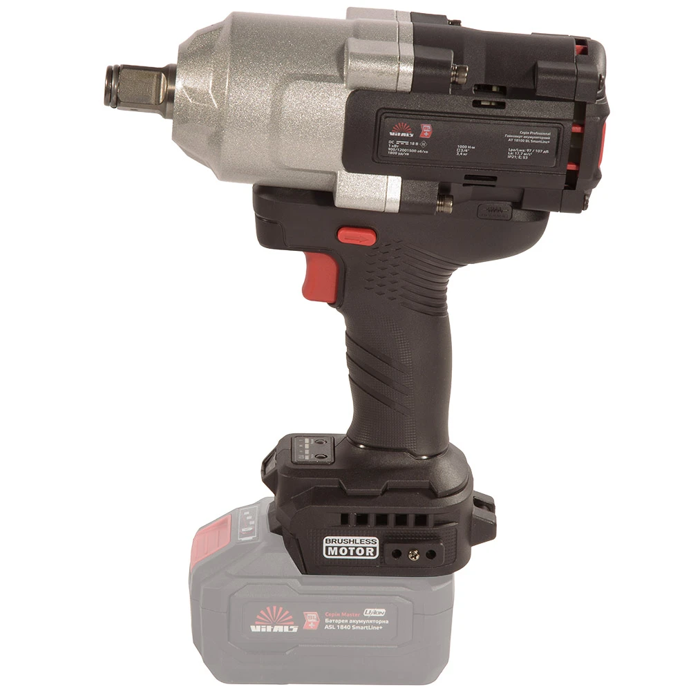 Гайковерт ударний акумуляторний Vitals Professional AT 18100 BL SmartLine+ 18В 1800об/хв 1000Нм 3/4" - 2