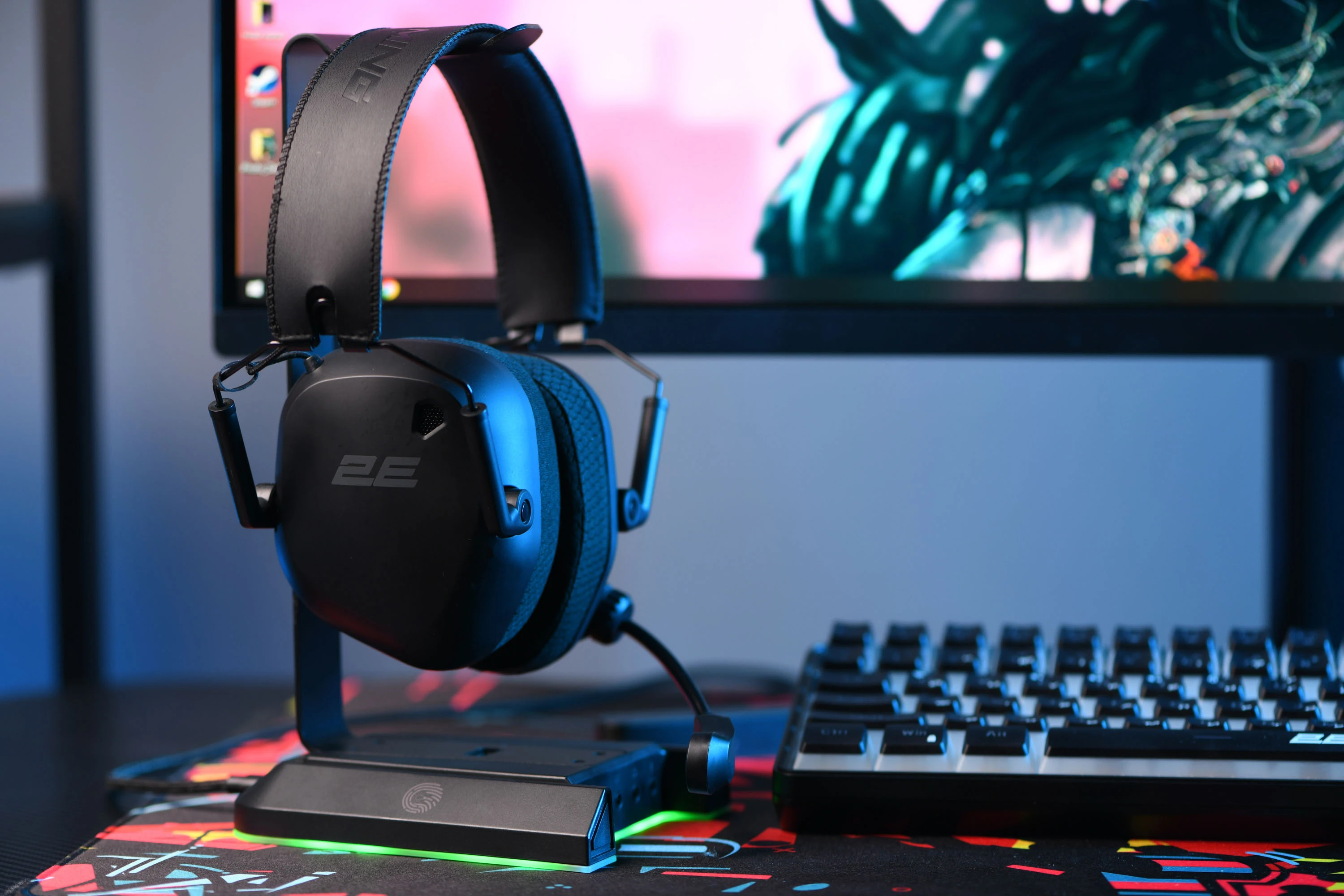Гарнітура ігрова 2E GAMING HG365, BT/WL, чорний - 2