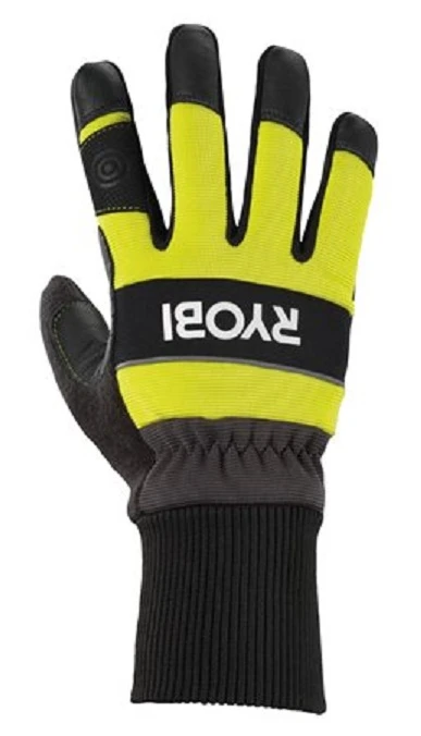 Рукавички робочі Ryobi RAC258XL, козяча шкіра, захист від порізів, р.XL, чорно-жовтий - 2