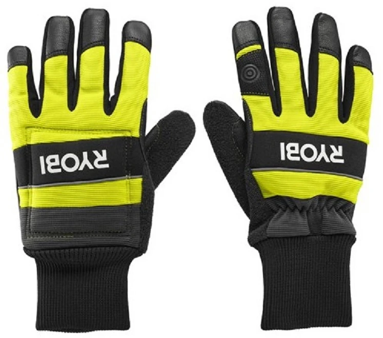 Рукавички робочі Ryobi RAC258L, козяча шкіра, захист від порізів, р.L, чорно-жовтий - 2