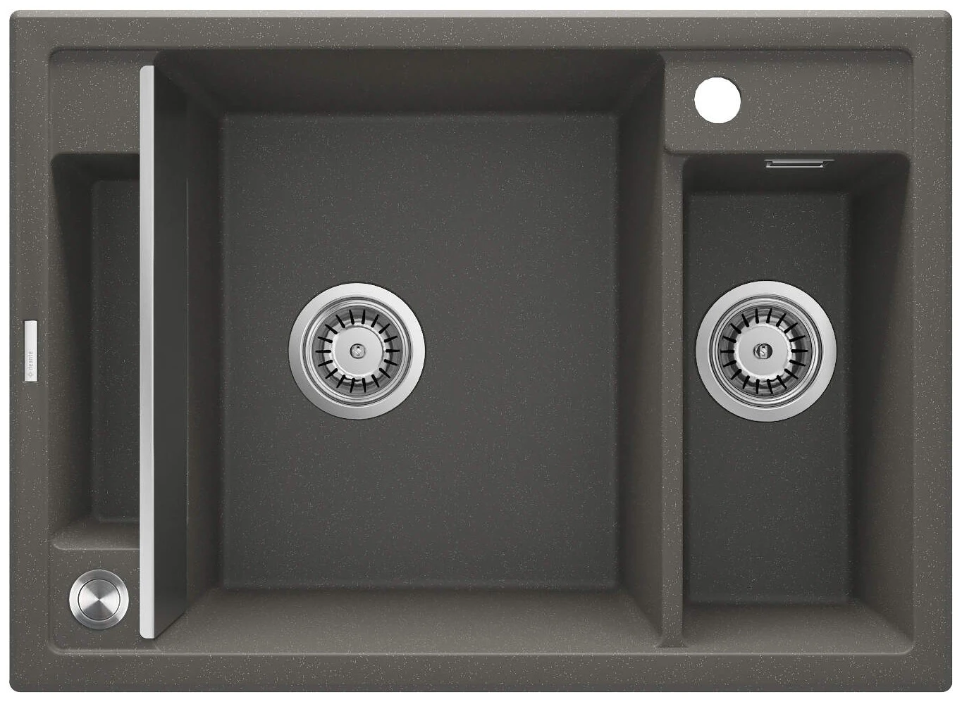 Мийка кухонна Deante Magnetic, граніт, прямокут., з крилом, 690х500х219мм, чаша - 1.5, врізна, антра