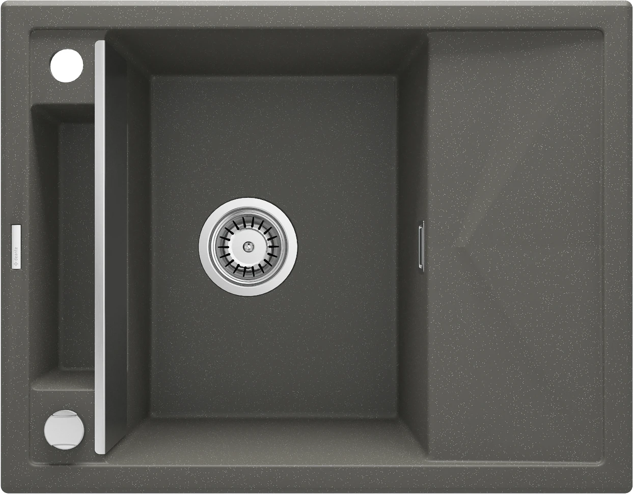 Мийка кухонна Deante Magnetic, граніт, прямокут., с крылом, 640х500х219мм, чаша - 1, врізна, антраци