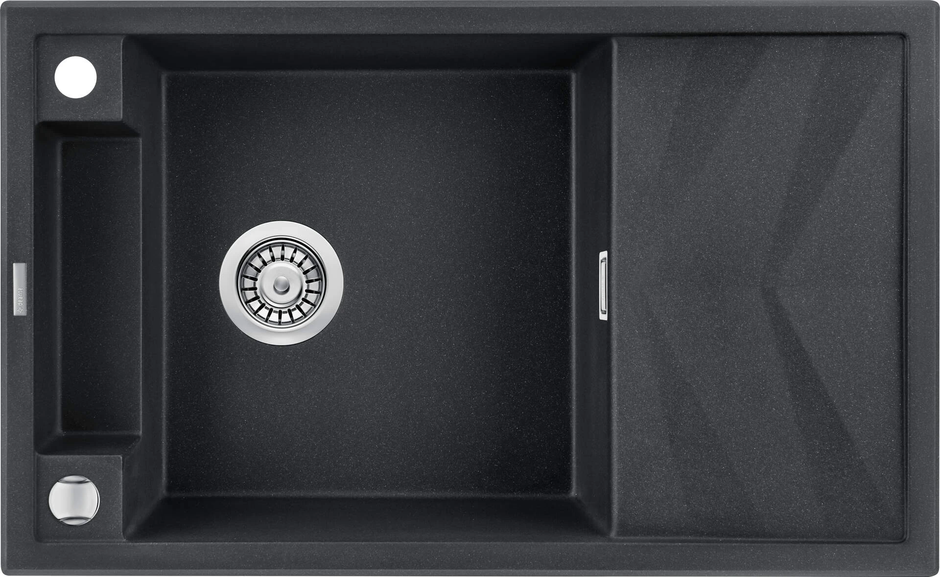 Мийка кухонна Deante Magnetic, граніт, прямокутник, з крилом, 820х500х219мм, чаша - 1, накладна, мет