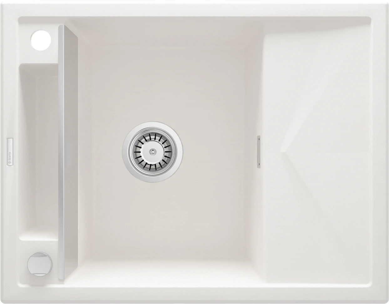 Мийка кухонна Deante Magnetic, граніт, прямокут., з крилом, 640х500х219мм, чаша - 1, врізна, алебаст