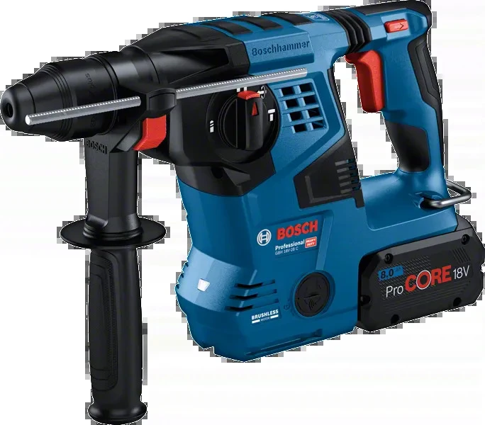 Перфоратор акумуляторний ударний Bosch Professional GBH 18V-28 C SDS plus 18В 0-4220уд/хв 3.3Дж 3.3к - 2
