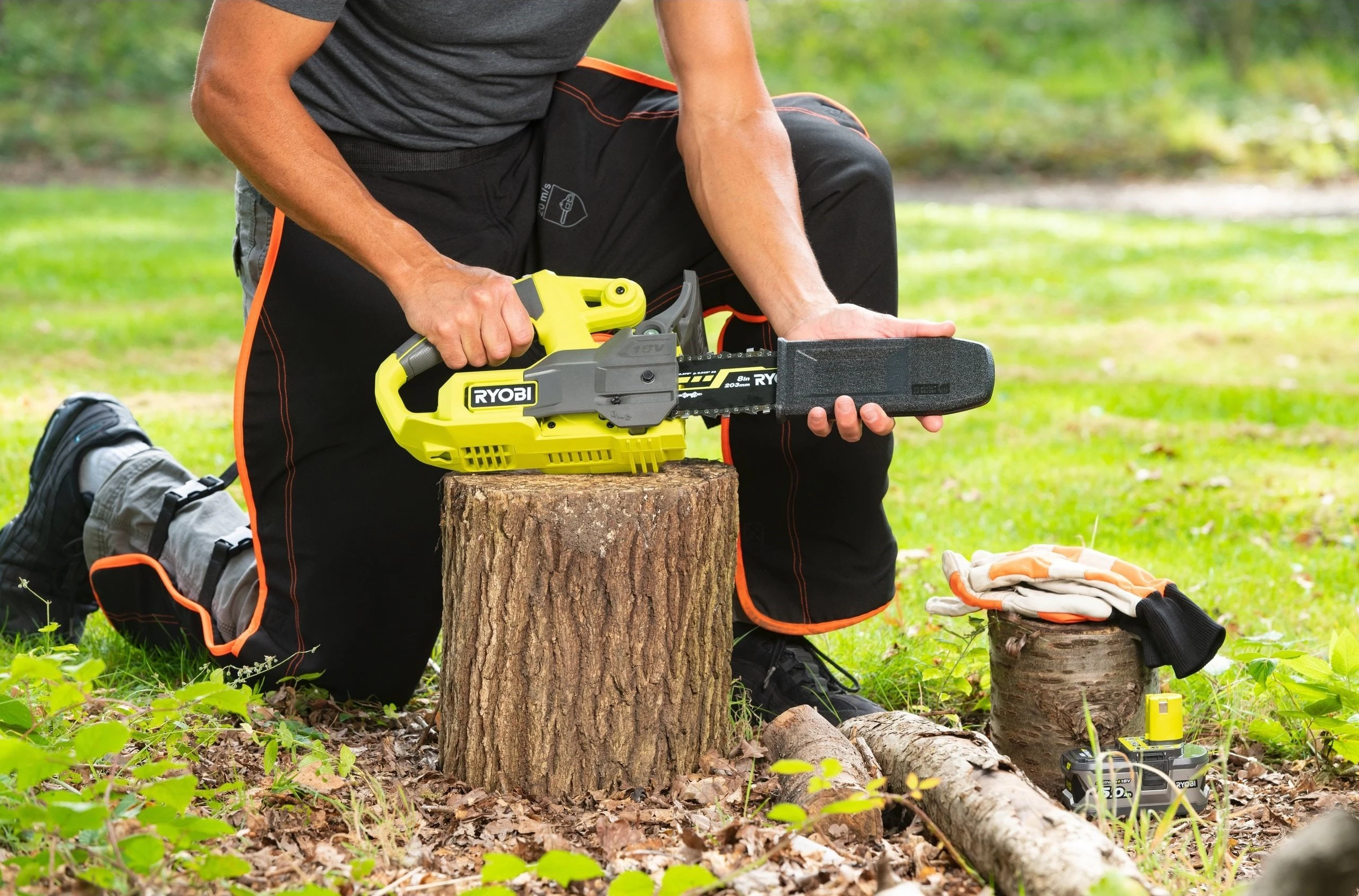 Пила ланцюгова акумуляторна Ryobi ONE+ RY18CS20A-125 18В акб 1х2.5А·год ЗП 20см 2.3кг - 2