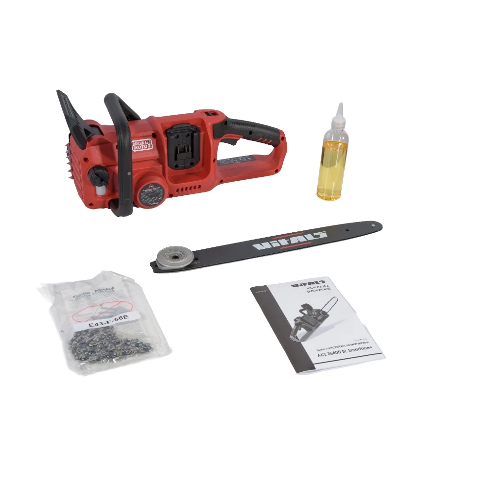 Пила ланцюгова акумуляторна Vitals Master AKZ 36400 BL SmartLine+ 18В шина 4 0см 15м/c 4.7кг без АБК - 2