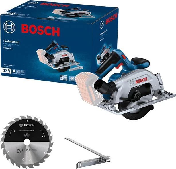 Пила дискова акумуляторна Bosch Professional GKS 185-LI 18В 5000об/хв 165мм кейс 2.8кг без АКБ та ЗП - 2