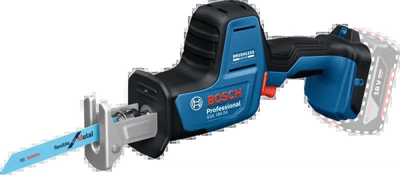 Пила шабельна акумуляторна Bosch Professional GSA 18V-24 18В пропил 230мм хід 24мм 1.7кг без АБК і З - 2