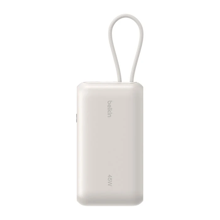 Акумулятор портативний літій-іонний Power Bank Belkin 10000мА·год, 45Вт, з інтегрованим кабелем USB-